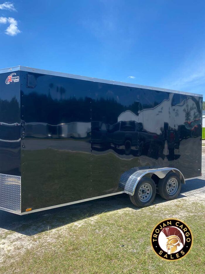 7x16 Xtreme cargo trailer black vnose