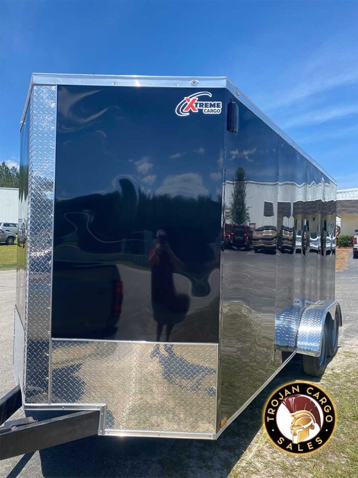 7x16 Xtreme enclosed cargo trailer black vnose